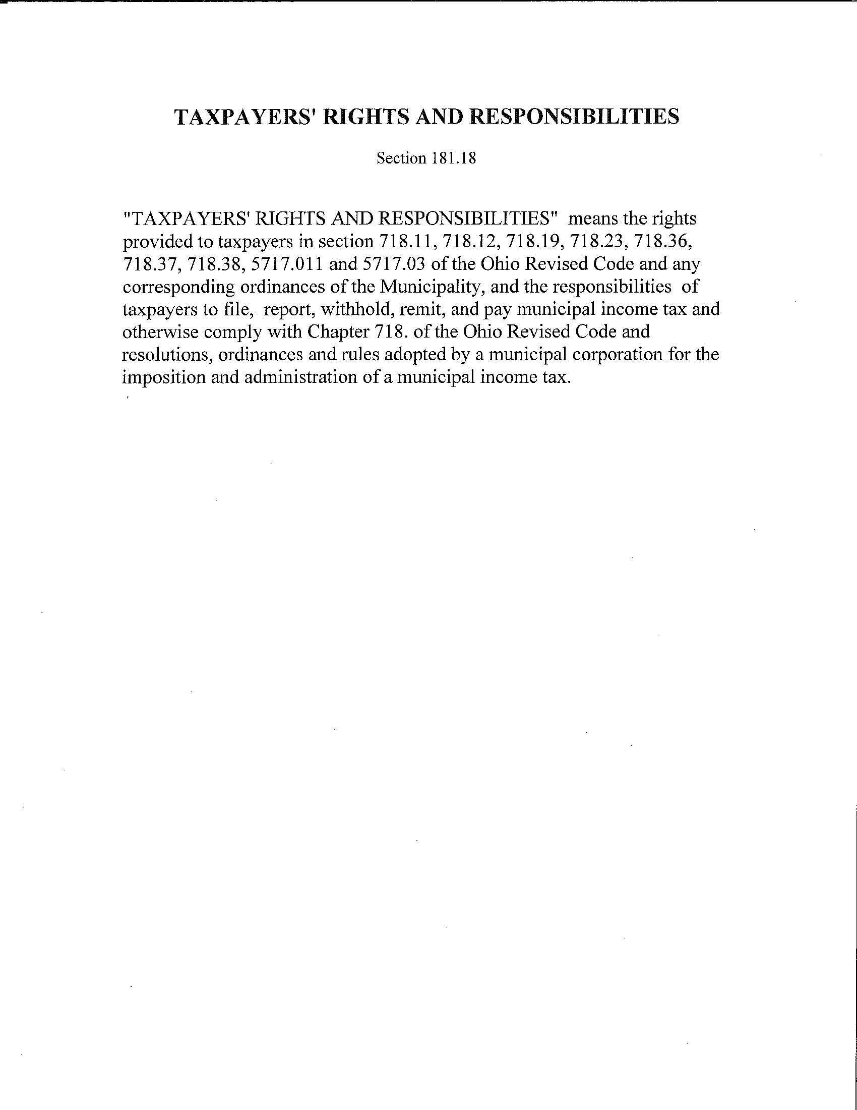 Village of Walbridge Ohio Tax Forms